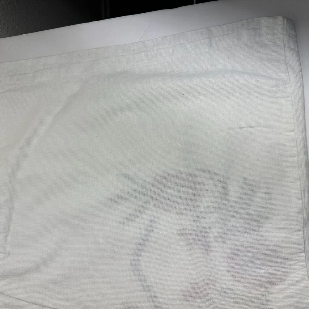 Vintage Pillowcase Hand Embroidered Flowers Cottage Farmhouse Standard Handmade